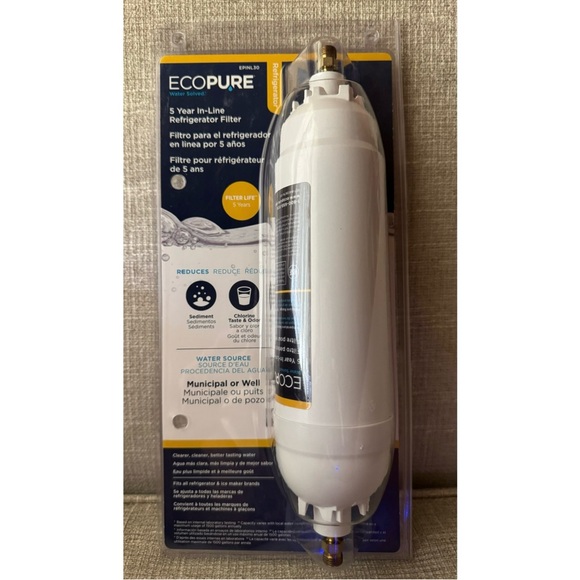 EcoPure 5 Year In-Line Refrigerator Filter - Picture 1 of 5